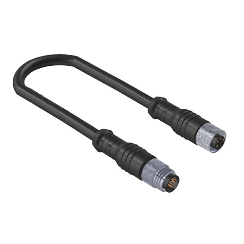 M84FSMSPR-CB03 M8 4 Pin Dişi Düz Erkek Düz PUR 30cm Kablo