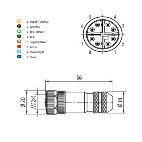 M1208FS-X X Kod Dişi Seyyar Soket - Görsel 2