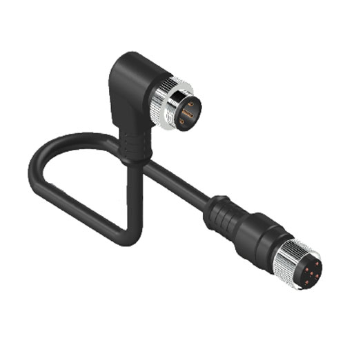 M125FSMAPR-CB2 M12 5 Pin Dişi Düz Erkek Dirsek PUR 2mt Sensör Kablosu