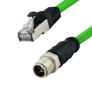 PEKXM12RJ45-G1-0,30 30cm LSZH M12 X kodlu RJ45 Kablo